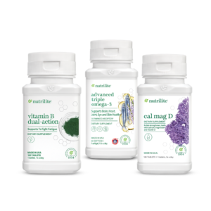 Bộ Dinh Dưỡng Hỗ Trợ Chăm Sóc Người Lớn Tuổi (TP BVSK nutrilite™ vitamin B dual-action, TP BVSK Nutrilite Cal Mag D, TP BVSK Nutrilite™ Advanced Triple Omega-3)