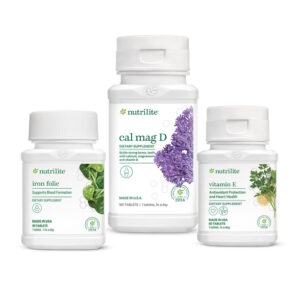 Bộ Dinh Dưỡng Hỗ Trợ Sức Khỏe Phụ Nữ (TP BVSK Nutrilite Vitamin E, TP BVSK Nutrilite Cal Mag D, TPBVSK Nutrilite Iron Folic)
