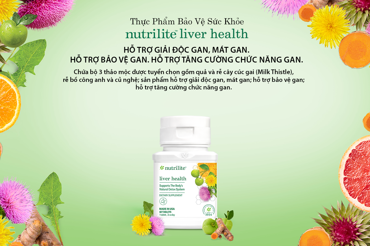 Thuc pham bao ve suc khoe Nutrilite Liver Health giai doc gan.